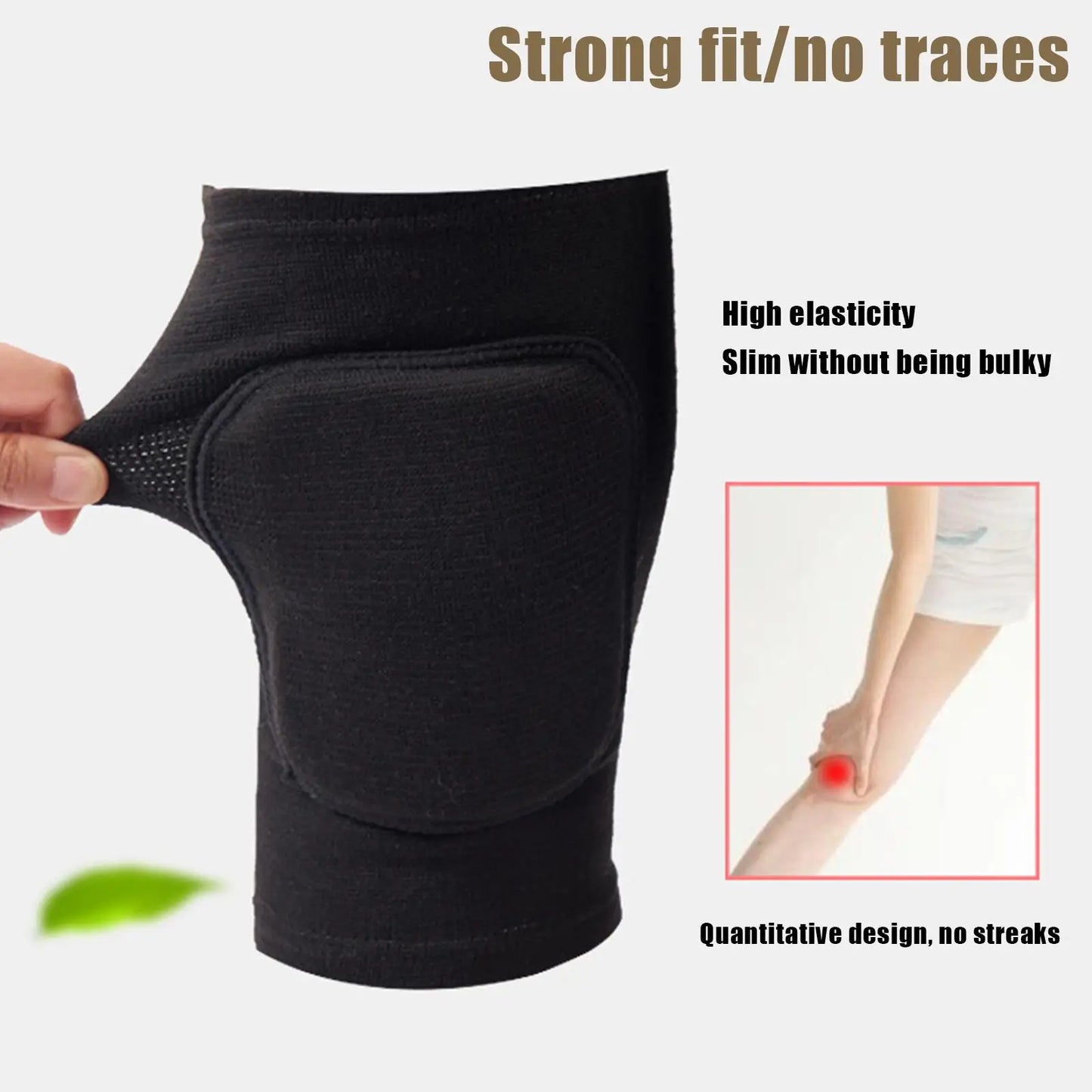 1 Pair Sports Compression Knee Pads Elastic Knee Protector Thickened Sponge Knees Brace Support For Dancing Workout Training