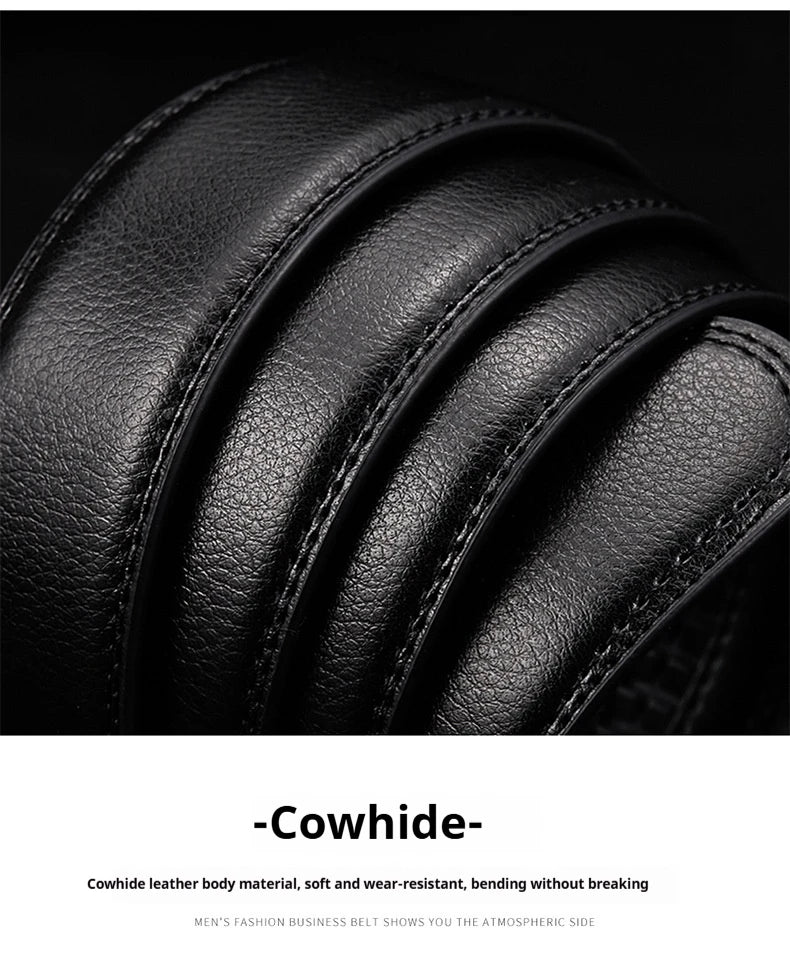 High quality men's automatic belt, business belt, adjustable belt, luxury belt, cowhide belt, ratchet belt