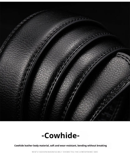 High quality men's automatic belt, business belt, adjustable belt, luxury belt, cowhide belt, ratchet belt