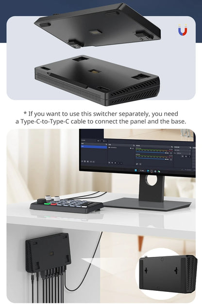 Ulanzi DD02 For Live Streaming Tool Video Mixer Video Switcher 4 CH HDMI Streaming 4K HD Screen For YUY2 MJPEG Capture Format