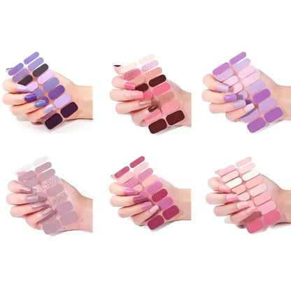 Press On Nails Full Cover Nail Tips Self Adhesive Nail Decorations Full Nail Stickers Manicure Accessories Gradient Nail Decals