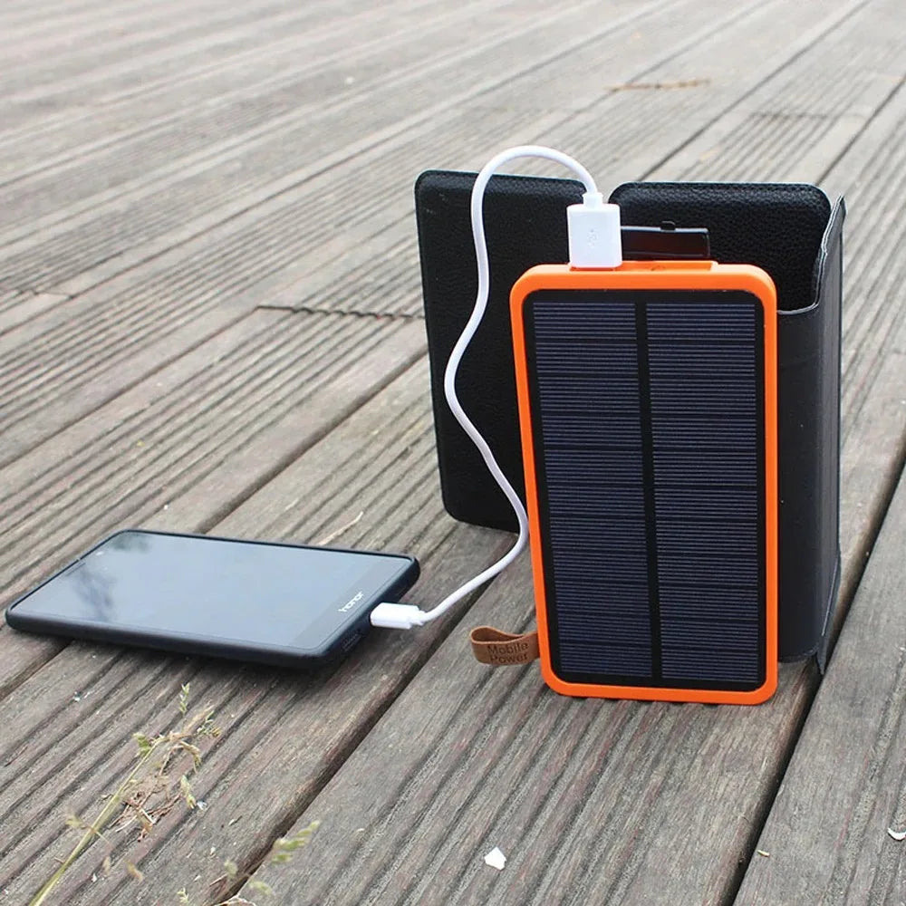 Solar Power Bank 10000/20000 mAh Portable Solar Panel Charger Solar Cell Folding Solar Power Bank 5V Dual USB For Phone Camping