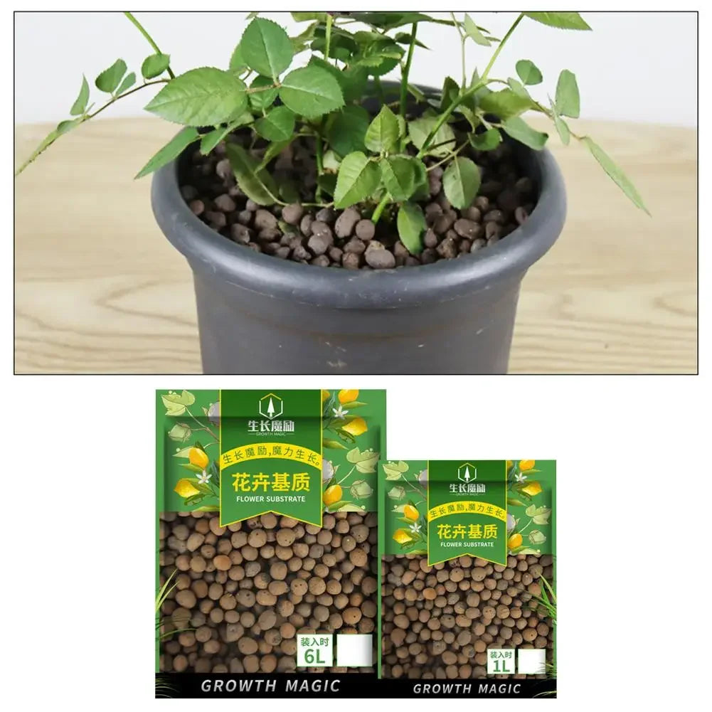 2L/1L Organic clay balls, Flower Substrate Drainage Expanded Clay, Hydroponic Gardening plant pot, Orchids, Drainage Aquaponic