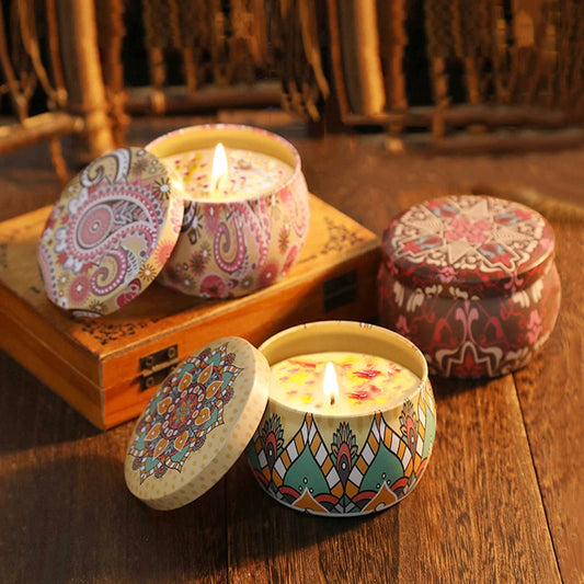 Vintage Scented Candles Soy Flower Fragrance Scent Candle Wedding Ceremony Birthday Gifts Home Decoration Air Purification
