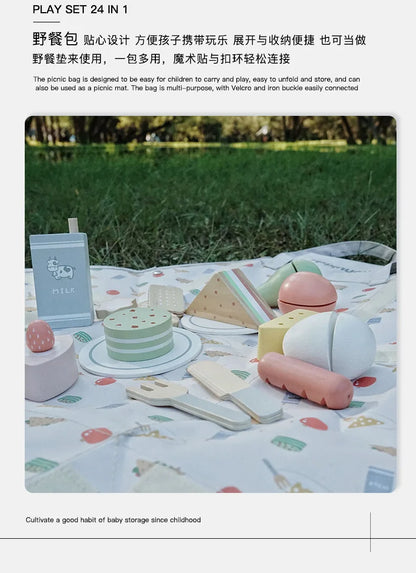 Educational Toys Simulation Medical Tool Medical Storage Bag Nurse Accessories Set Toy Gift for Kids Wooden Pretend Play Doctor