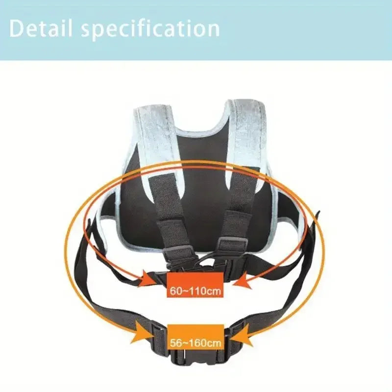 Child Motorcycle Safety Harness with Storage Bag Adjustable Breathable Shoulder Straps for Children Kids Motorbike Seat Belt
