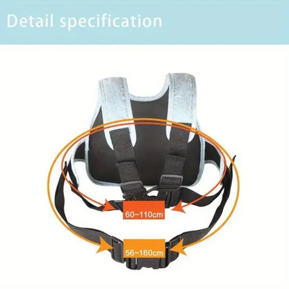 Child Motorcycle Safety Harness with Storage Bag Adjustable Breathable Shoulder Straps for Children Kids Motorbike Seat Belt