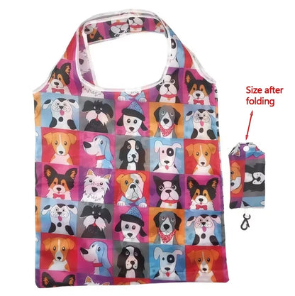 Reusable Shopping Bag Nylon Foldable Grocery Bag Creative Eco-Friendly Tote Bag Lightweight and Durable