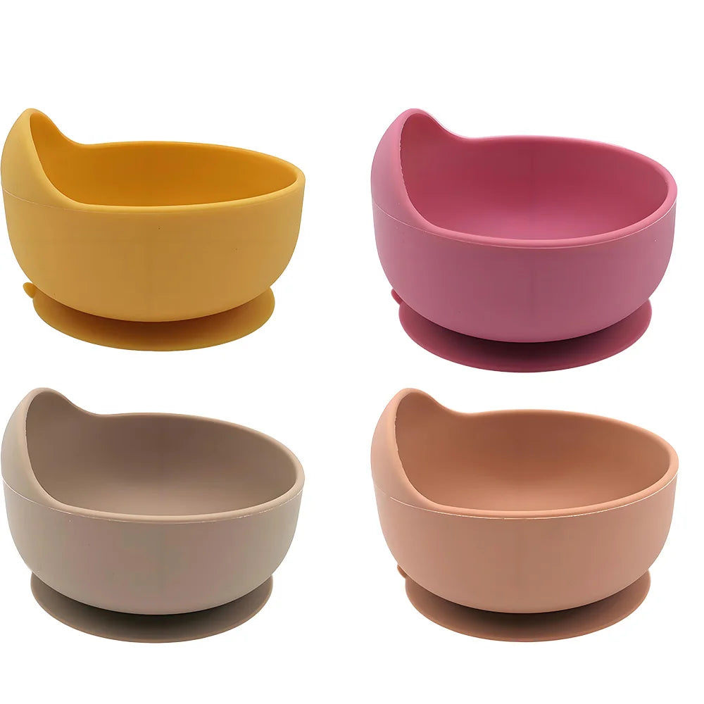 Children's Silicone Suction Cup Bowl Feeding Tableware Baby Bowl Non-slip Training Learning Eating Bowl Baby Bowl