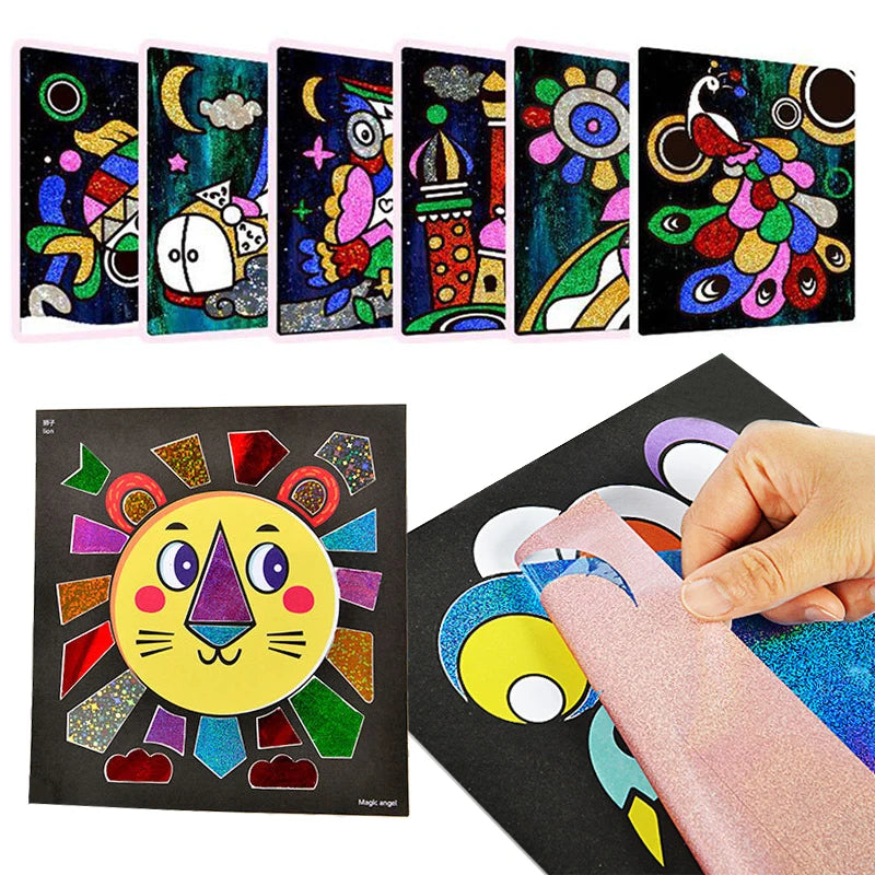 Magical Painting Art Stickers Handmade DIY Student Transfer Sticker Office Cultural Educational Supplies Cartoon Colorful TMZ