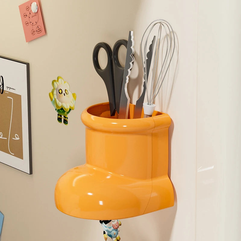 Cute Boots Magnetic Suction Fridge Wall Mounted Organizer Kitchen Decorative Organizer Basket No Punch Storage Boxes