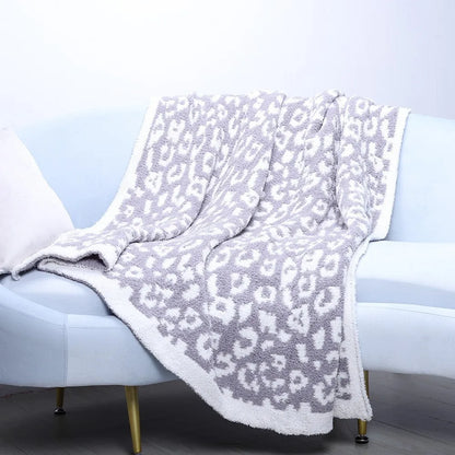 Super Soft Leopard Print Blanket, Warn Knitted Fleece Blanket, Sofa Nap Lightweight Blanket