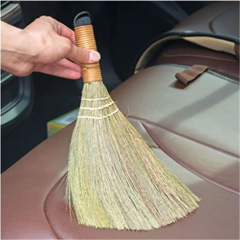 Retro Japanese Soft Hair Brooms Wood Floor Sweeping Straw Braided Household Floor Cleaning Household Floor Useful Cleaning Tools