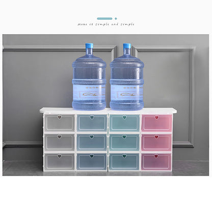 20Pcs Foldable Shoe Storage Boxes with Lids Transparent Stackable Containers Drawer Style PP Plastic Shoe Organizers