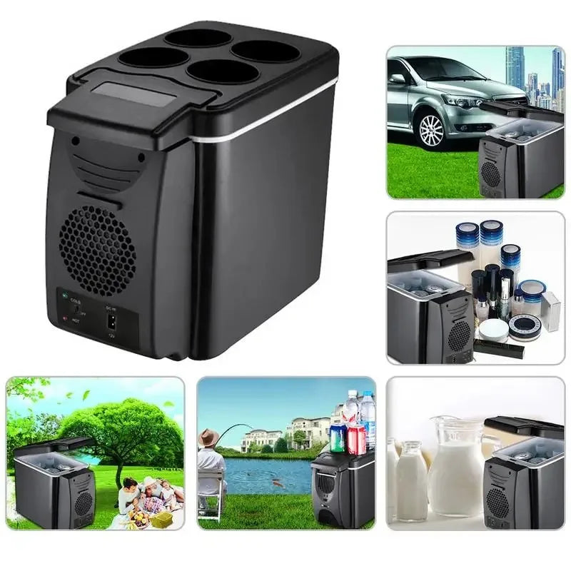 Electric Car Refrigerator 6L 12V Mini Fridge Freezer Vehicle Refrigeration and Heating Ice Box Car Electronic Devices Fridge