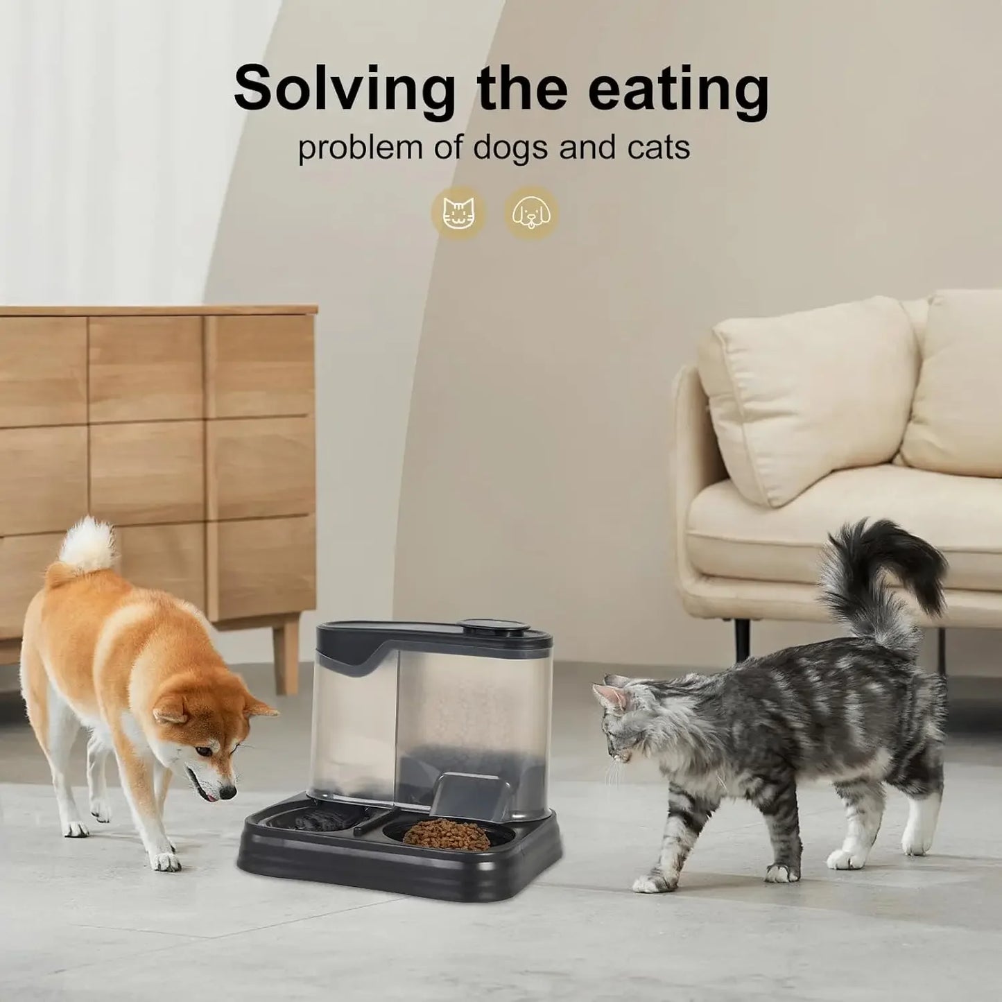 Automatic Cat Feeder FeederDog Feeder Automatic Suitable for Pets Such As Cats and Dogs Feeding and Drinking in One