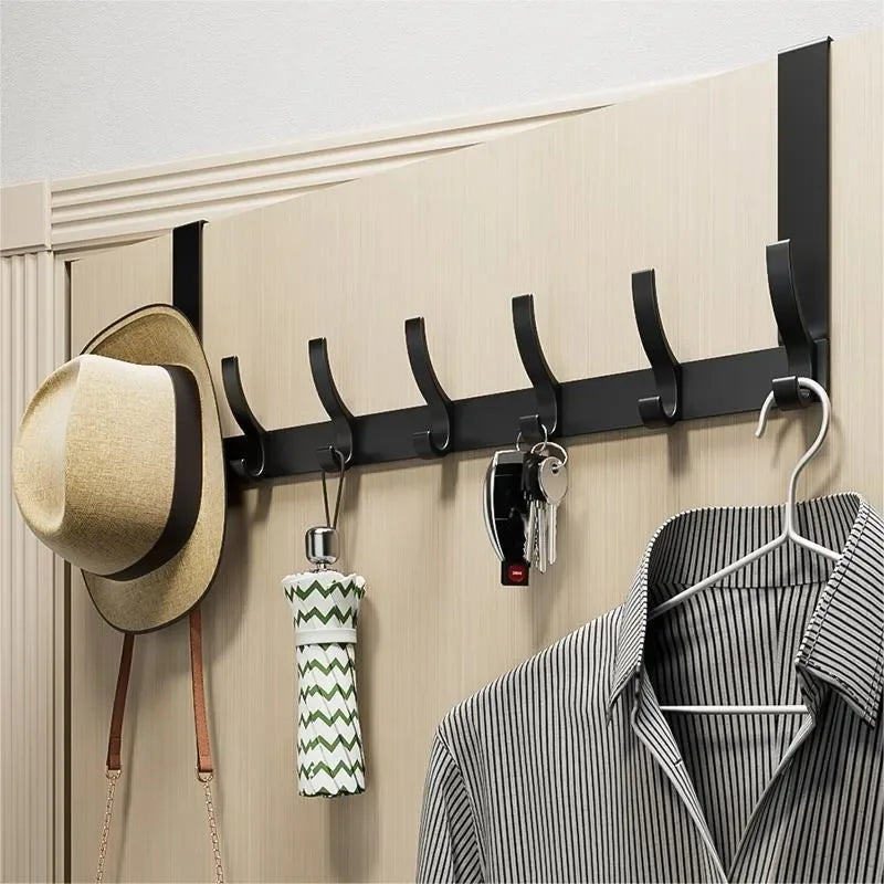 Hooks Over The Door 5-8 Hooks Clothes Coat Hat Towel Hanger Home Bathroom Organizer Rack Kitchen Accessories Holder