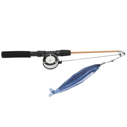 Interactive Cat Fishing Rod Toy - Telescopic, Realistic Fish - Shaped Lure With Pulley - Fun & Flexible For Cat Playtime