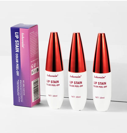 3 Colors Waterproof Lip Stain Color Peel-Off, Not Easy to transfer&Non-stick cup