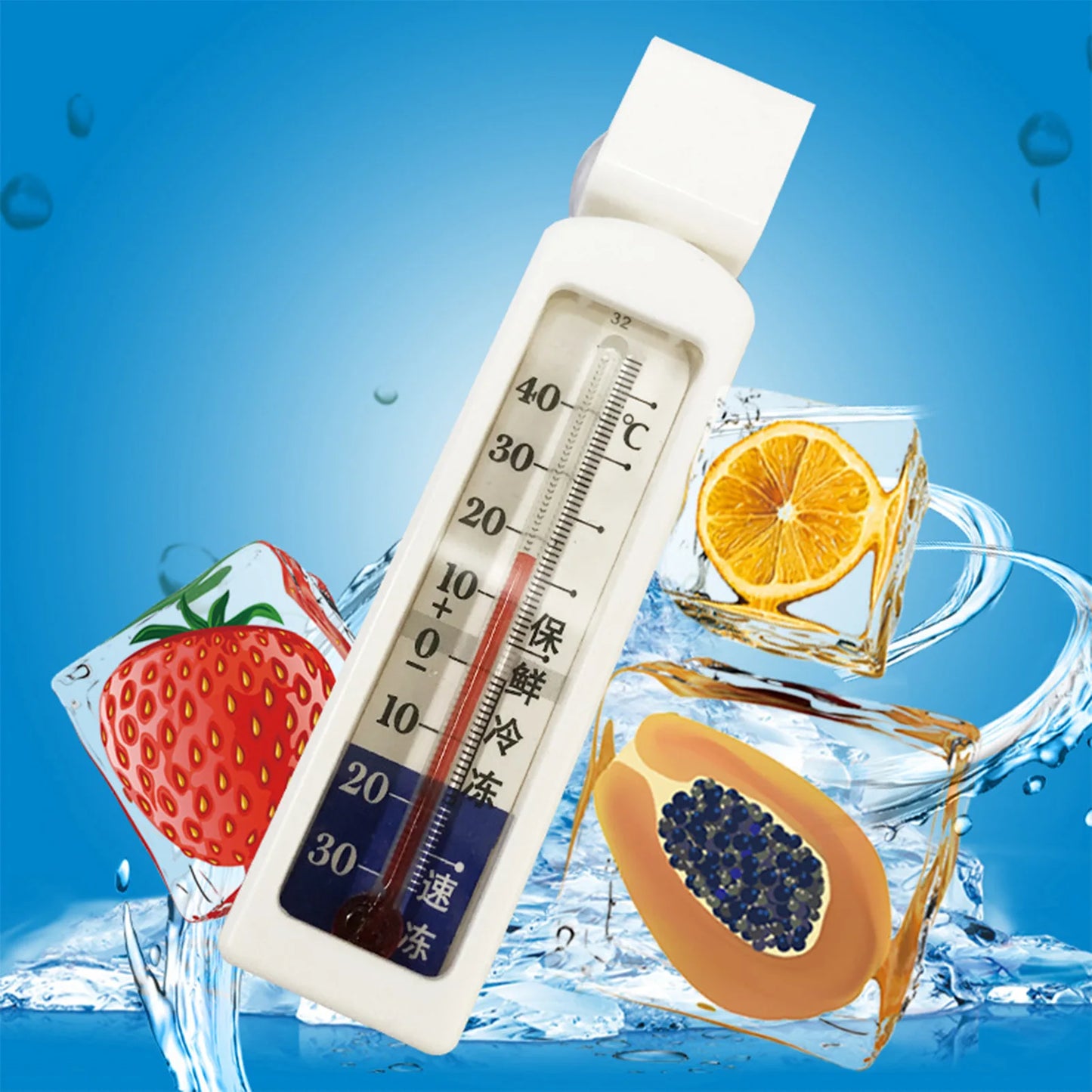 Temperature Gauge For Refrigerator Professional Freezer Thermograph Hangable Fridge Temperature Gauges With Suction Cup