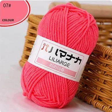 Multi-purpose 25g/ball Milk Cotton Yarn for DIY, Handmade Crafts, Amigurumi, Hats, and Bags
