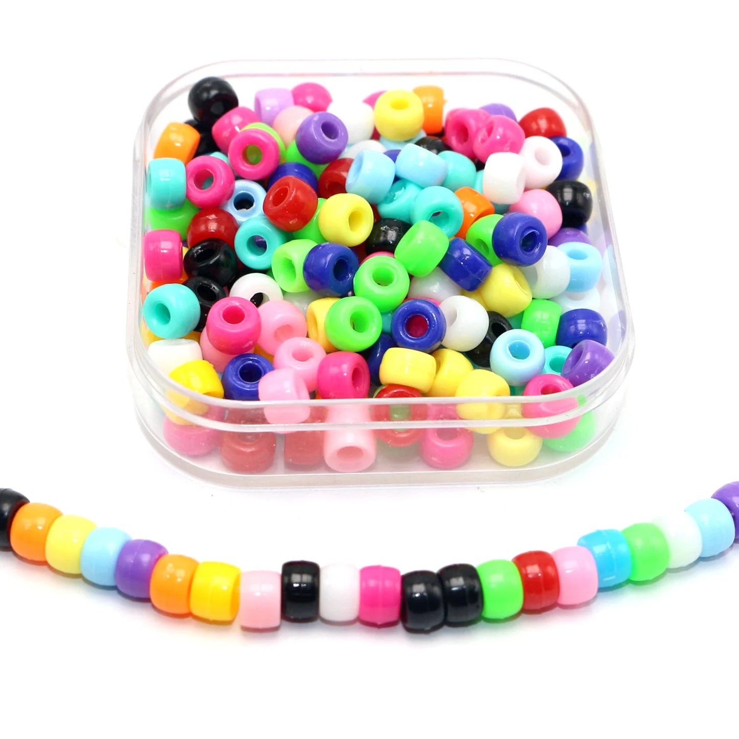 1000 Mixed Color Acrylic Tiny Barrel  Beads 6X4mm for Kids Kandi Craft