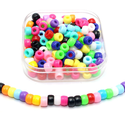 1000 Mixed Color Acrylic Tiny Barrel  Beads 6X4mm for Kids Kandi Craft