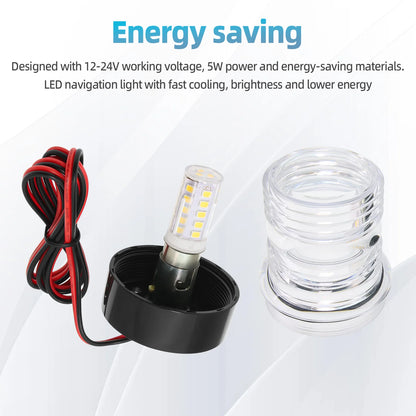 12V LED Navigation Anchor Light 360 Degree All Round For Marine Boat Light Yacht Sailing Lamp Navigation Signal Indicator