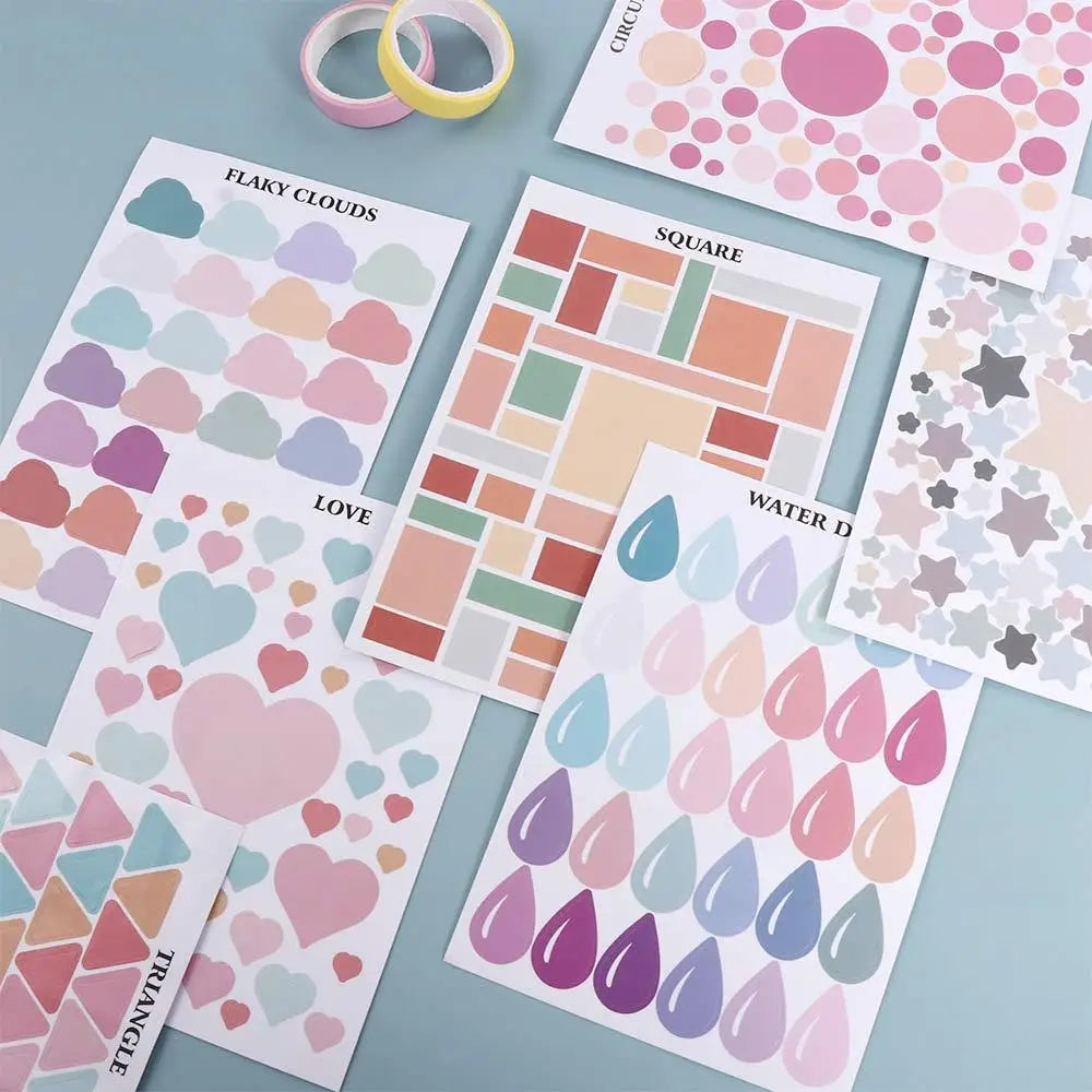 School Supplies Planner Album Self-adhesive Decorative Decals Label Stickers Stationery Stickers Diary Scrapbooking Stickers