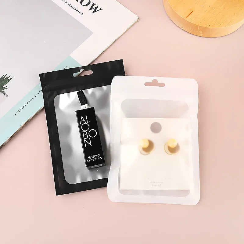 50Pcs Thicken Ziplock Bags Colorful Resealable Zipper Bags Pouch Jewelry Display Electronics Accessories Packaging Storage Bags