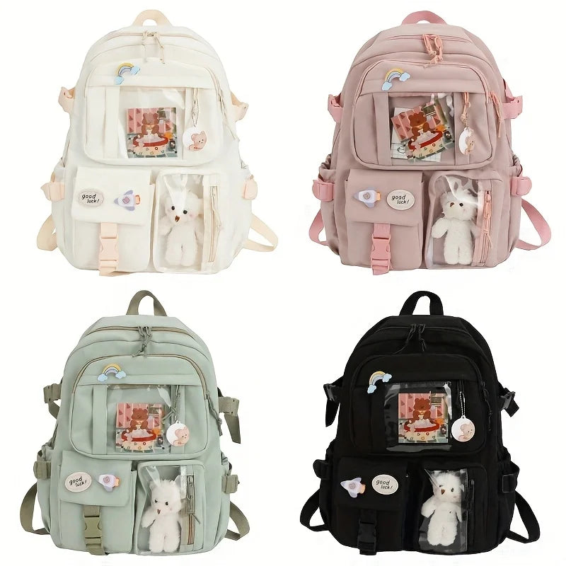 Large Capacity High School Student Backpack Female Korean Schoolbag Junior High School Student Girl Backpack