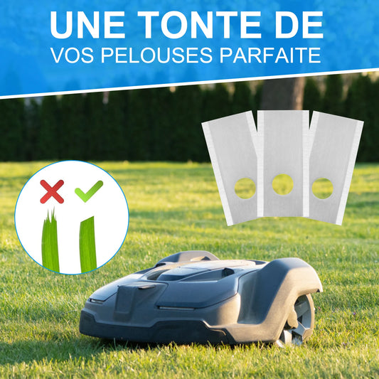 36*18*0.9mm 30pcs Replacement Blades for Robot Lawn Mower for Worx LandXcape Lawn Mower Blades Titanium Robot Lawn Mower Blades