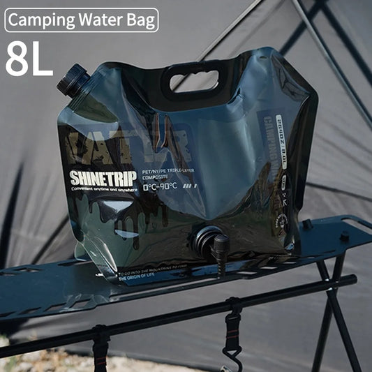 8L Portable Water Bags Folding Camping Water Container Jug Bucket with Faucet for Outdoor Hiking Travel Water Storage Jug Pouch