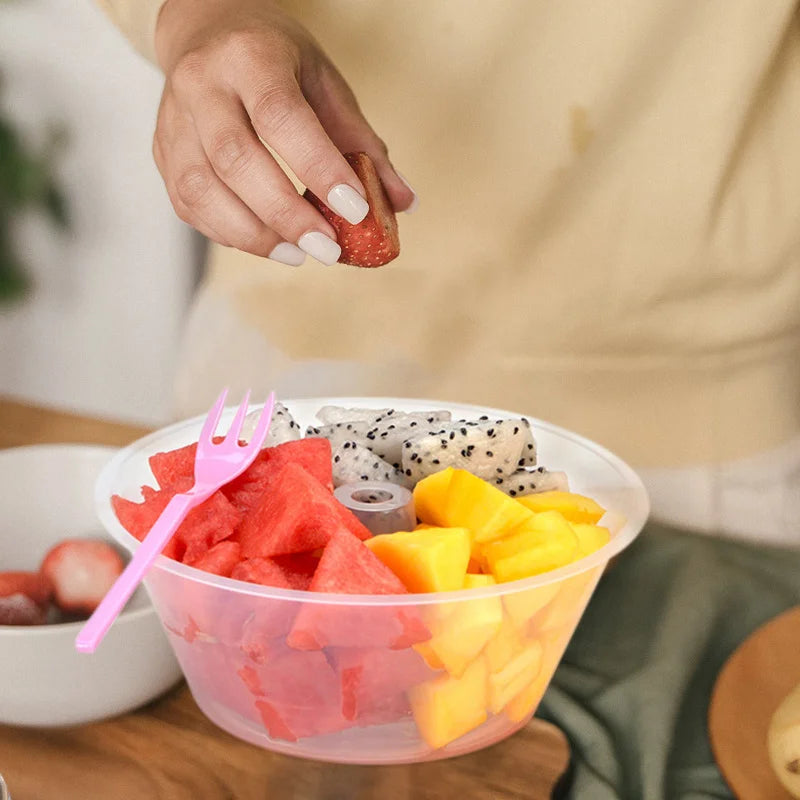 10pcs Drink Cup Top Bowls Popcorn Tray Beverage Cup Holder Bowl Disposable French Fries Drink And Snack Fruit Combination Cup