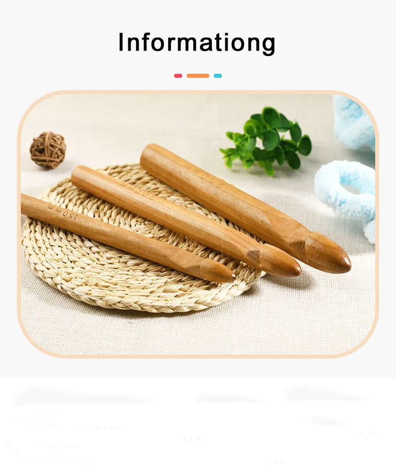KOKNIT DIY Knitting Needles Hook Handle Wood Crochet Hook  Home Knitting Weave Yarn Crafts Knitting Tools Big Size 15/20/25mm
