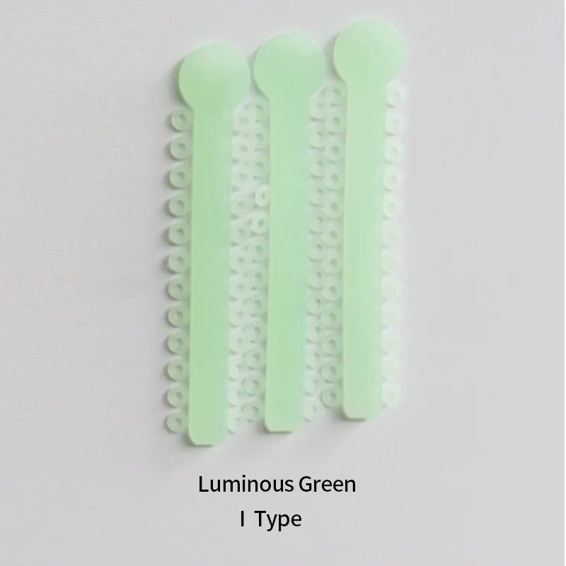 Dental Night-Light Luminous Ligature O Tie /I Tie for Orthodontic Brace Yellow Blue Green Dental Material