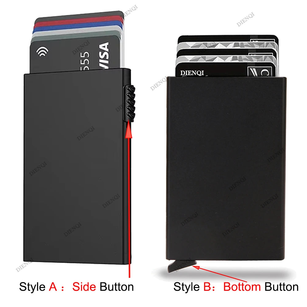 Rfid Blocking Credit Card Holder Men Wallets Metal Slim Thin Pop Up Aluminium Minimalist Wallet Luxury Male Purse Vallet Choice