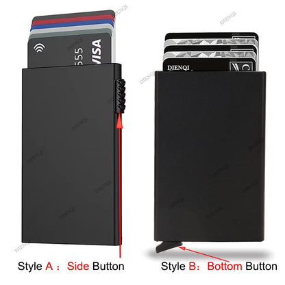 Rfid Blocking Credit Card Holder Men Wallets Metal Slim Thin Pop Up Aluminium Minimalist Wallet Luxury Male Purse Vallet Choice