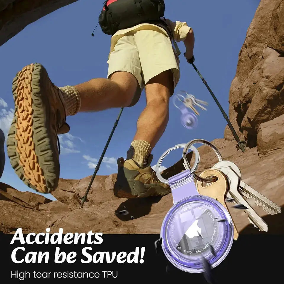 Compatible with Apple Airtag Holder, Fully Sealed Waterproof AirTag Key Ring, Coloured