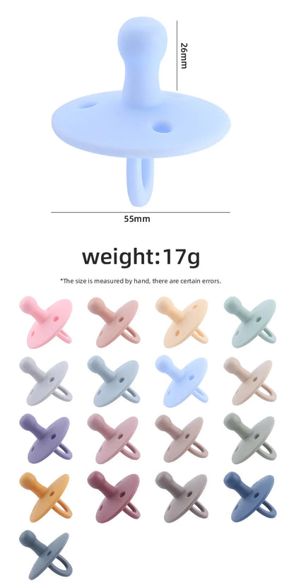 Baby Silicone Pacifier Safe Food Grade Teether Newborn Soother Solid Color Dummies Silicone Nipple For Baby Chew Accessories