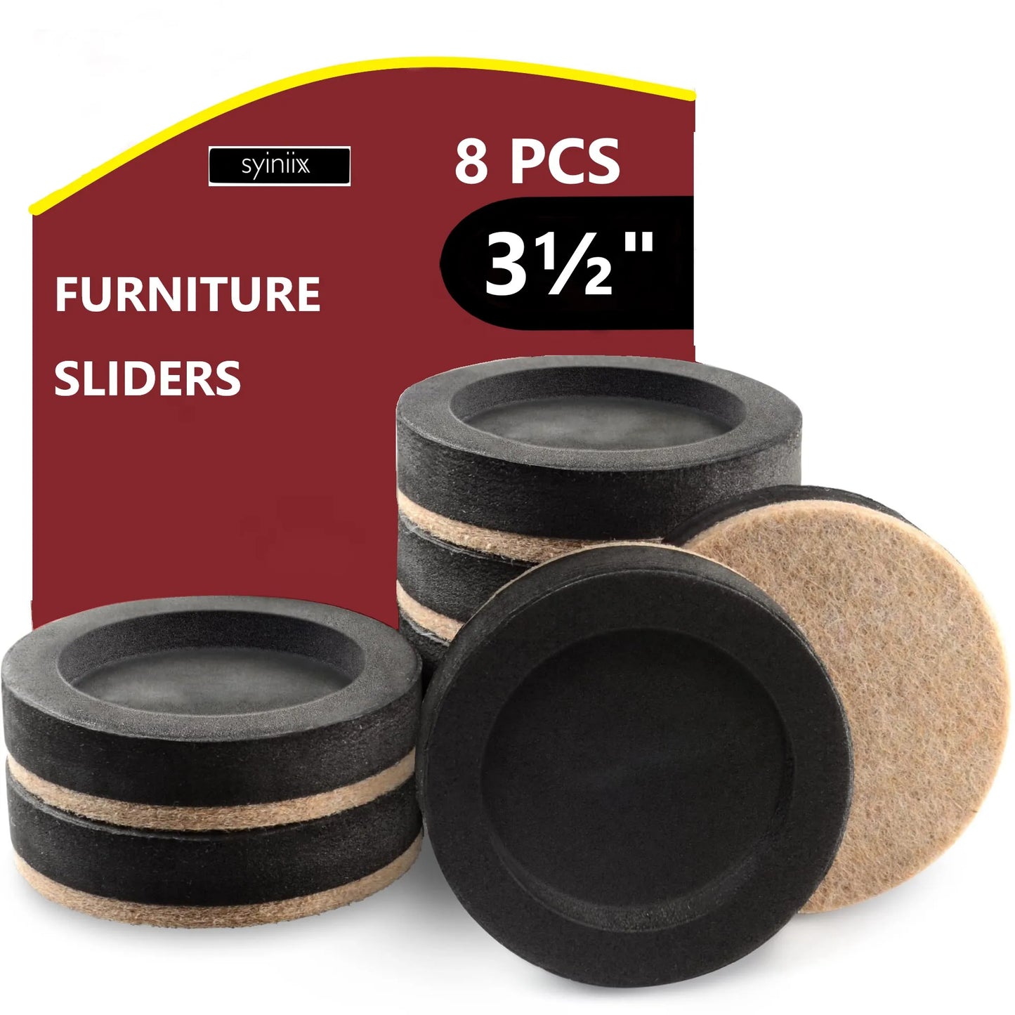 Felt Furniture Sliders for Hardwood Floors  16 PCS 3.5in - Furniture Slider with Unique Design