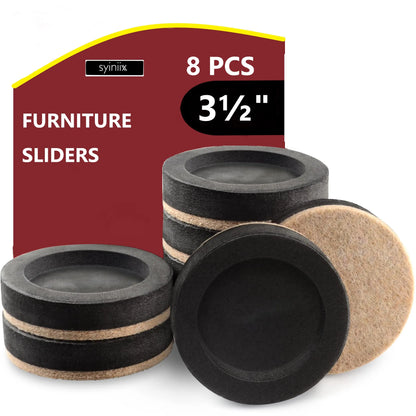 Felt Furniture Sliders for Hardwood Floors  16 PCS 3.5in - Furniture Slider with Unique Design