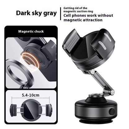 Magnetic Vacuum Adsorption Car Mount Mobile Phone Holder Foldable 360 Degree Rotation Aluminum Alloy Suitable for Smartphones