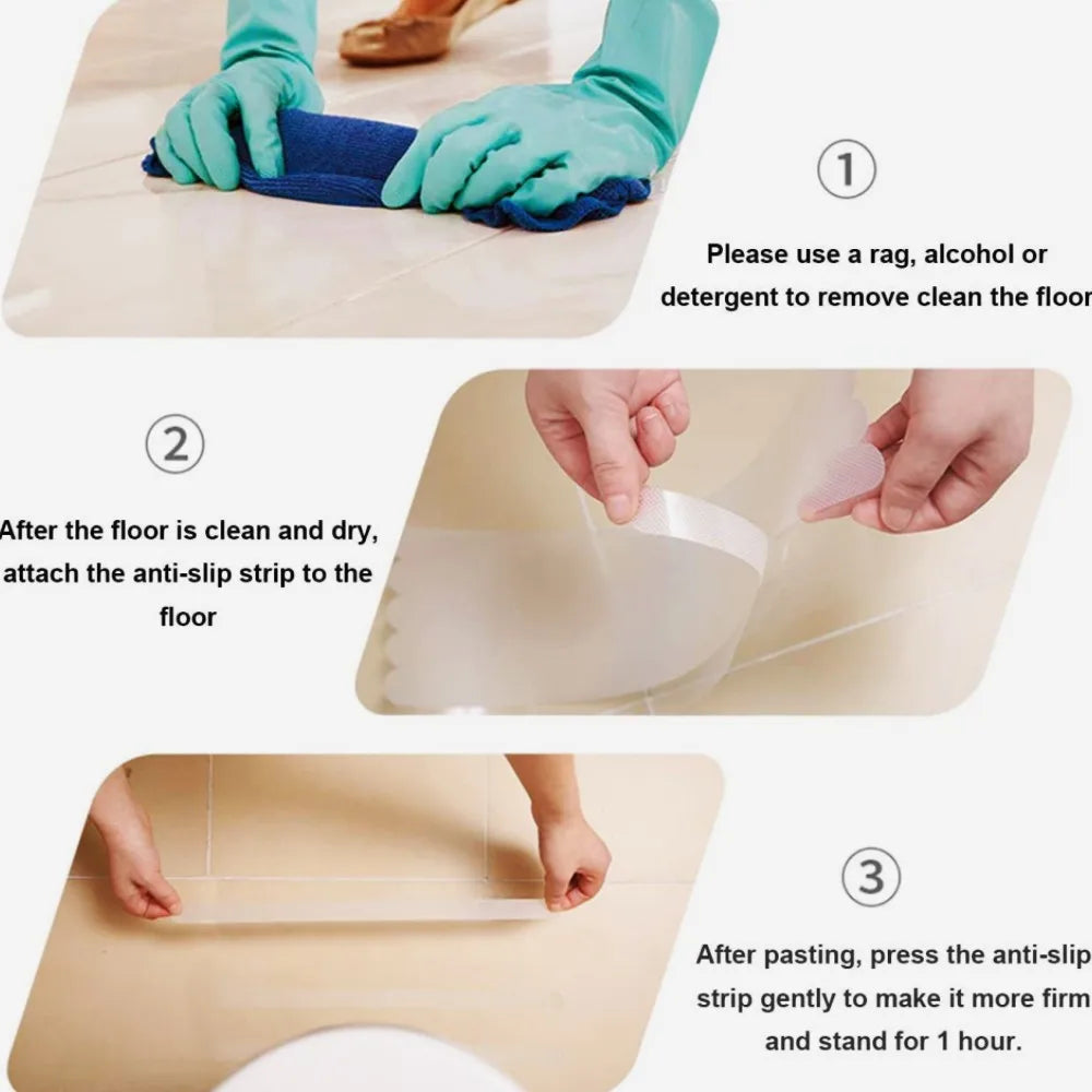New Anti-Slip Strips Shower Stickers Bath Safety Strips Transparent Non Slip Strips Stickers for Bathtubs Showers Stairs Floors