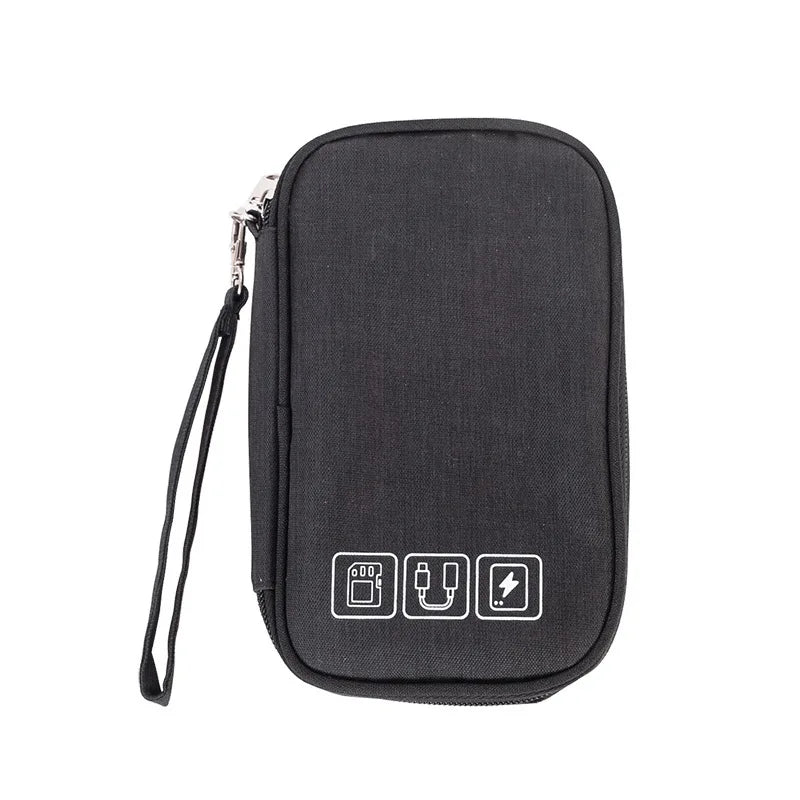 Travel Storage Bags for Cable Portable Electronics Organizer for Charger Power Bank, Zipper Electronics Accessories Case