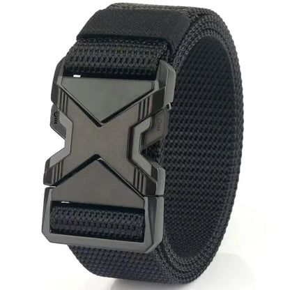 The New Men's 125cm Buckle Belt Nylon Braided Lightweight Breathable Daily Commuter Men's Belt