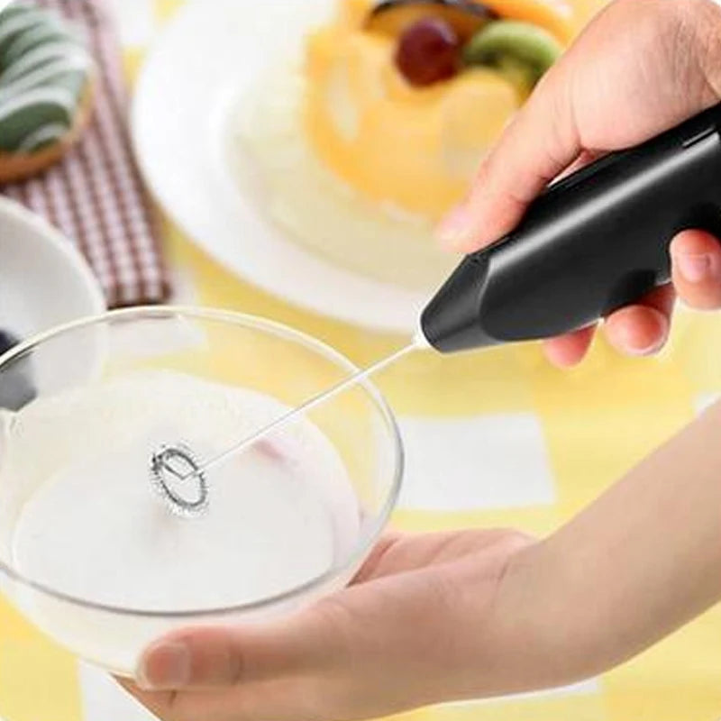 Mini Electric Milk Blender Handheld Eggbeater Stainless Steel Milk Milker Bubble Drink Stir Bar Creative Kitchen Cooking Tools