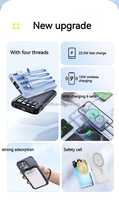 PD 20W Fast Charging 10000mAh Portable Phone Charger Power Station Power Bank Magnetic  Wireless Charger  Power bank