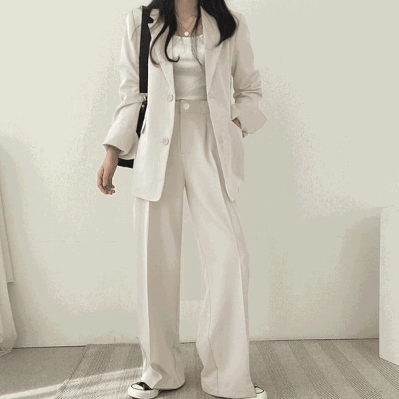 Suit Jacket Casual Office Lady Elegant Solid Single-breasted Women Blazer