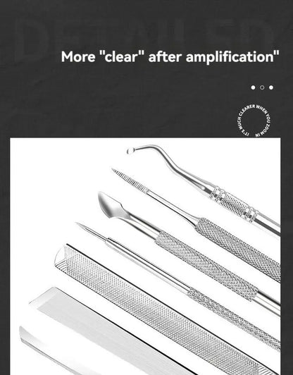 6pcs Stainless Steel Manicure Pedicure Knife To Remove Dead Skin Calluses Thick Hard Nail Clippers Acne Needle Pick Tool Set